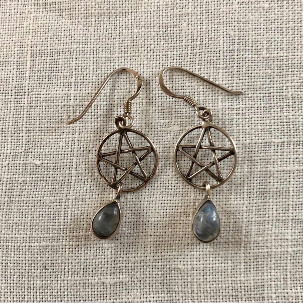Sterling Silver Pentagram Earrings